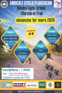 ACP, affiche A4 Rando Cyclo-marche-gravel-trail du 1er mars 2026.